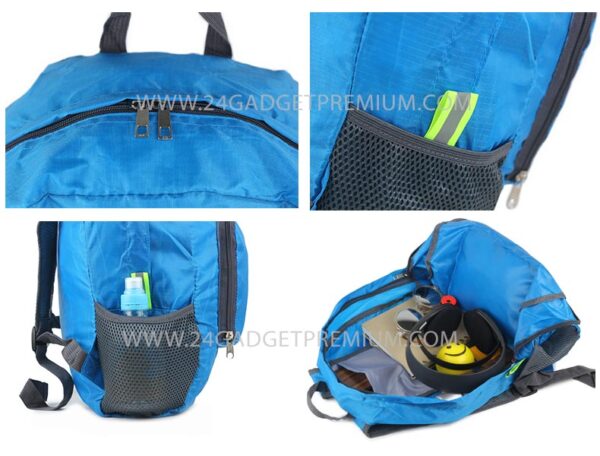 กระเป๋าเป้พับเก็บได้ สีพื้น (Folding Rusksack)