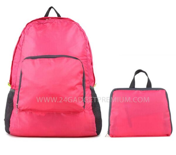 กระเป๋าเป้พับเก็บได้ สีพื้น (Folding Rusksack)