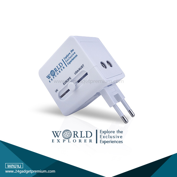 ปลั๊ก Universal Adapter USB 2 Port
