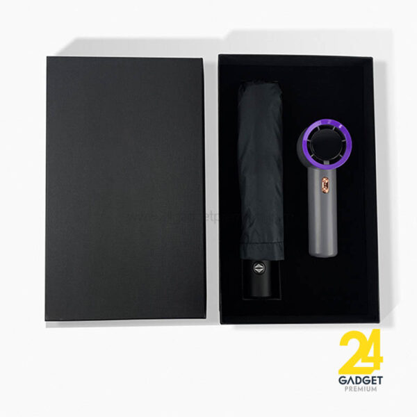 กิ๊ฟเซ็ทพรีเมี่ยม 2 ชิ้น พัดลมพกพา + ร่ม